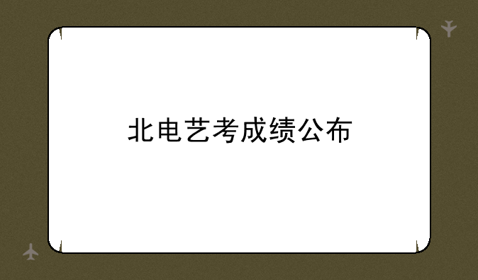 北电艺考成绩公布
