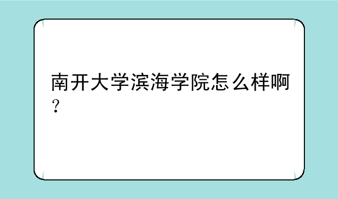 南开大学滨海学院怎么样啊？