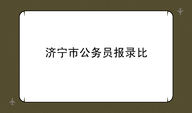 济宁市公务员报录比