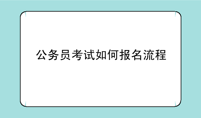 公务员考试如何报名流程