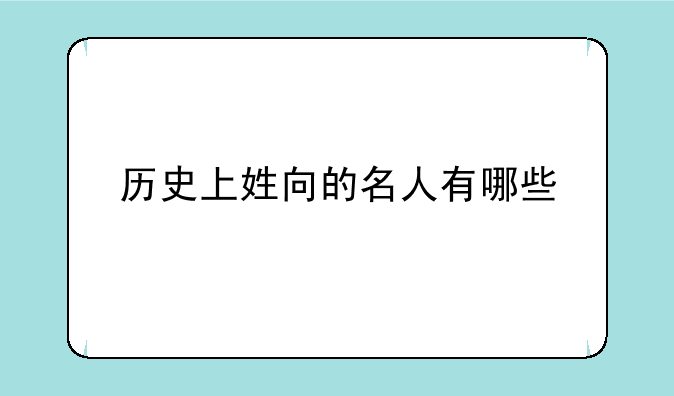 历史上姓向的名人有哪些